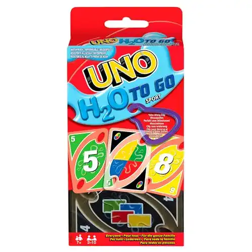 Uno Mattel Games H2O to Go Kartenspiel, wasserfest für Familien