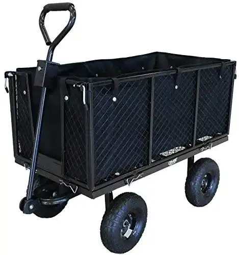 Rasentraktor Anhänger DMS Bollerwagen für Transport und Gartenarbeit