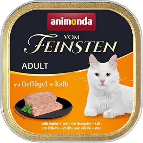 Animonda Nassfutter für Katzen Vom Feinsten Adult mit Geflügel und Kalb