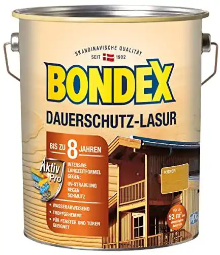 Dickschichtlasur Bondex Dauerschutz Lasur Kiefer 4 L für 52 m²