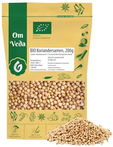 Koriandersamen Omveda Bio ganz 200g – Hochwertige Koriandersamen