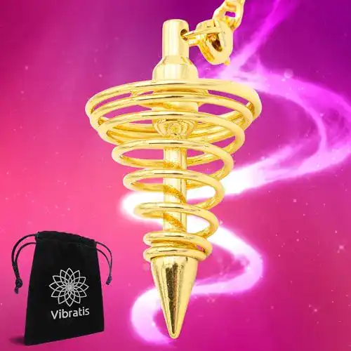 Pendel Vibratis Esoterik aus Messing Goldfarbenes Spiral für Radiästhesie