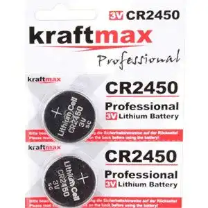 CR2450 Kraftmax 2er Pack Lithium Batterie 3V für verschiedene Anwendungen