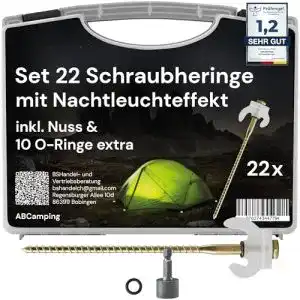 Schraubheringe ABCamping Set, 22 Stück, aus Stahl