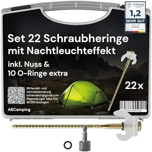 Schraubheringe ABCamping Set, 22 Stück, aus Stahl