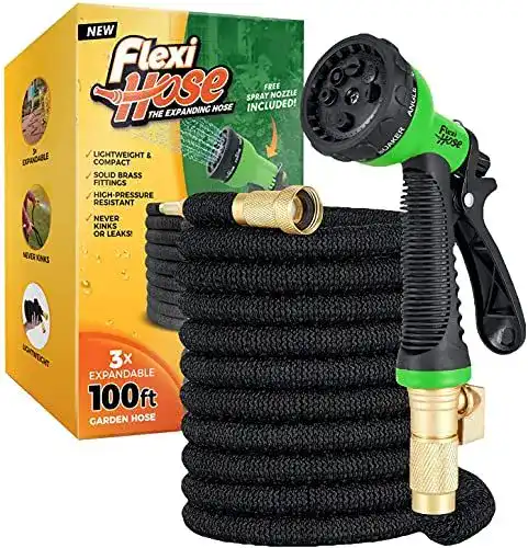 Flexibler Gartenschlauch 30m mit Spritzpistole und Messingarmaturen