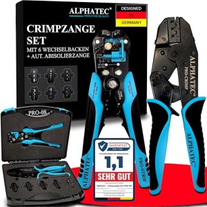 Crimpzangen-Set mit Wechselbacken und automatischer Abisolierzange