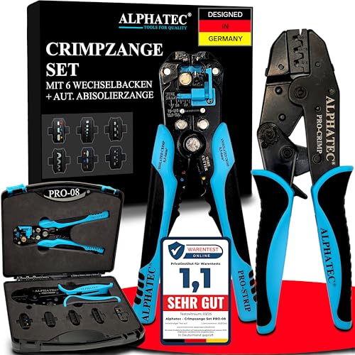 Crimpzangen-Set mit Wechselbacken und automatischer Abisolierzange