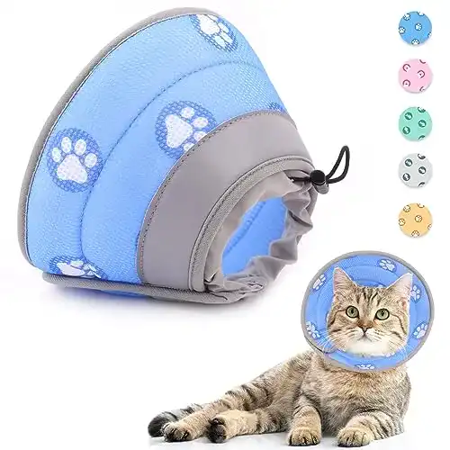 Halskrause für Katzen, verstellbares Halsband zur Wundheilung