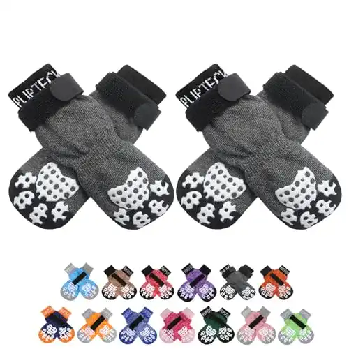Hundesocken PUPTECK 2 Paar Doppelseitige Anti-Rutsch Socken für Hunde