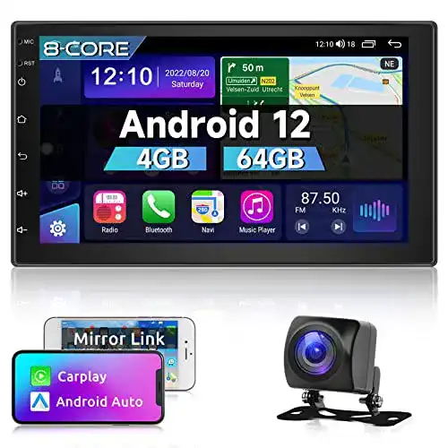 Navi mit Rückfahrkamera Hodozzy Android 12 Autoradio 8 Kern