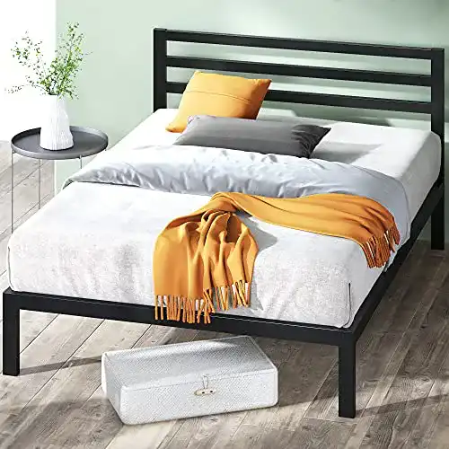Metallbett Zinus Mia 140×200 cm mit Stauraum in Schwarz