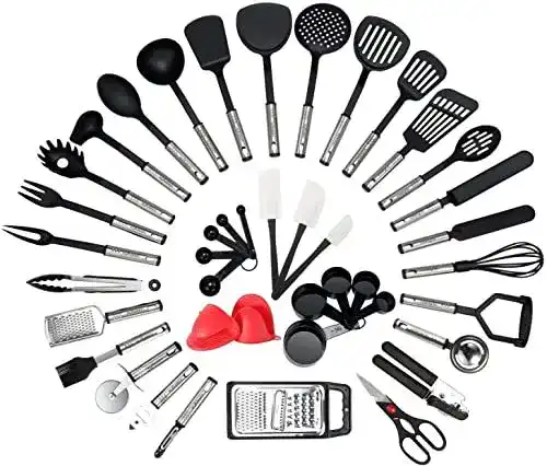 Küchenhelfer-Set von NEXGADGET, 42-teiliges Set aus Edelstahl und Nylon