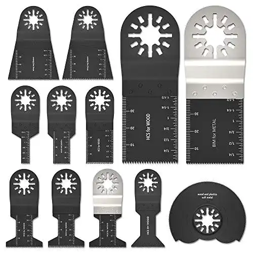 Multitool Zubehör Set mit 12 oszillierenden Sägeblättern