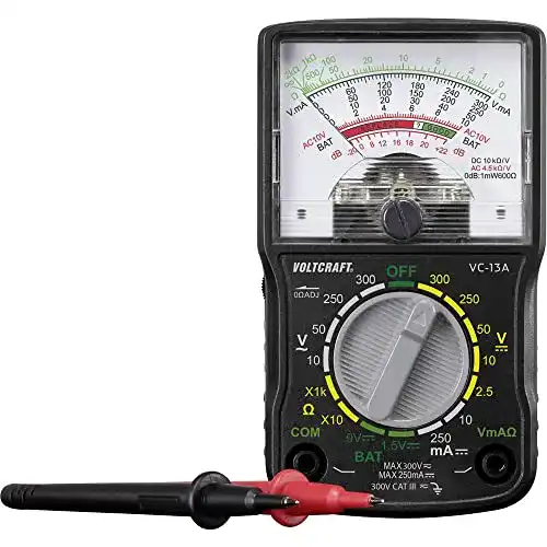 Analog-Multimeter Voltcraft VC-13A Hand-Multimeter für CAT III 300 V