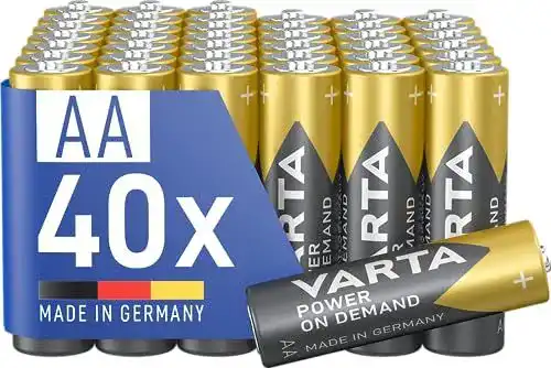 Varta AA Batterien, 40 Stück, Alkaline, 1,5V, Power on Demand