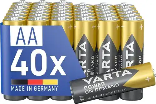 Varta AA Batterien, 40 Stück, Alkaline, 1,5V, Power on Demand