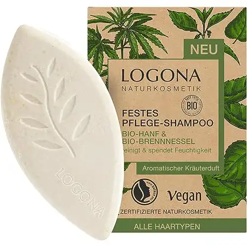Logona Naturkosmetik Festes Haarshampoo mit Bio Hanf und Bio Brennnessel