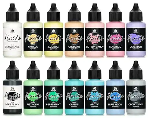 Alcohol Ink Octopus 14x 30ml Fluids Set OPAK, pigmentierte Alkoholtinte