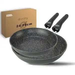 Pfannenset DIVORY 2-teilig mit abnehmbarem Griff 24 cm