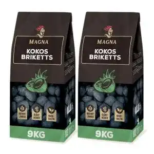 Kokosnussgrillkohle Magna Kokosbriketts 18 kg für Holzkohlegrill