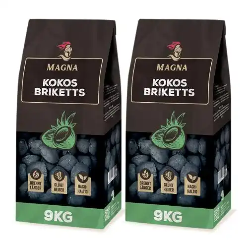 Kokosnussgrillkohle Magna Kokosbriketts 18 kg für Holzkohlegrill