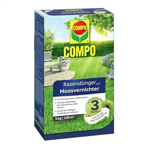 Compo Rasendünger mit Moosvernichter und 3 Monaten Langzeitwirkung