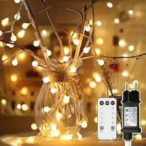 Lichterkette AGOTD Kugel 15m mit 120 LED für Innen- und Außenbereich