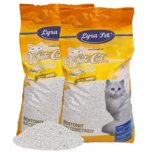 Katzenstreu Lyra Pet ® 30 Liter White Cat mit Babypuder Duft