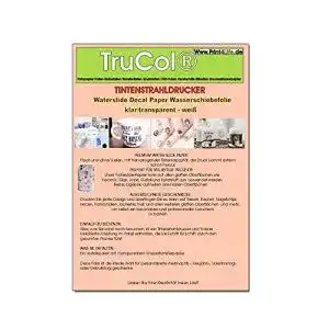 Wasserschiebefolie Trucol 3 Blatt DIN A4 für Tintenstrahldrucker