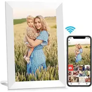 Digitaler Bilderrahmen AEEZO mit 10,1 Zoll Touchscreen und WiFi