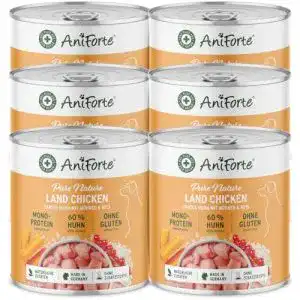AniForte Nassfutter für Hunde LandChicken 6 x 800g mit Huhn und Gemüse