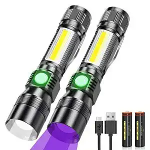 UV Taschenlampe Karrong LED mit USB-Aufladung und 7 Modi