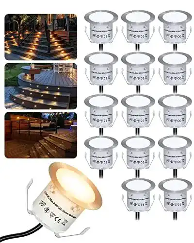 Bodeneinbaustrahler HIBOITEC 16er Set für Terrasse und Garten