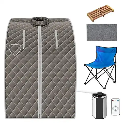 Mobile Dampfsauna Costway 3L Mini Dampfsauna mit Fernbedienung und Zubehör