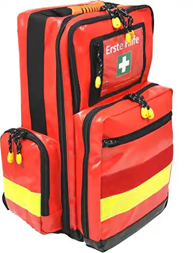Notfallrucksack Bexamed Medicus Pro leere Ausführung mit roten und gelben Elementen