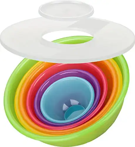 Kigima Schüsselset aus Kunststoff 8-teiliges Regenbogen-Set
