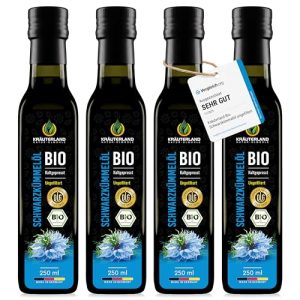 Schwarzkümmelöl für Pferde von Kräuterland – 4x250ml kaltgepresst