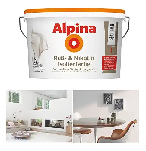 Alpina Nikotinsperre Ruß- und Nikotin Isolierfarbe 5 Liter Weiß Matt