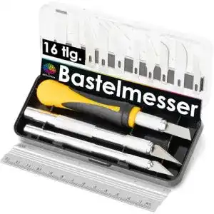 Bastelmesser Officetree 3x Skalpell Set 16-teiliges Bastel Zubehör