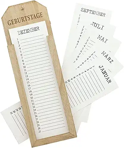Geburtstagskalender Frank Flechtwaren Memoboard für Geburtstage
