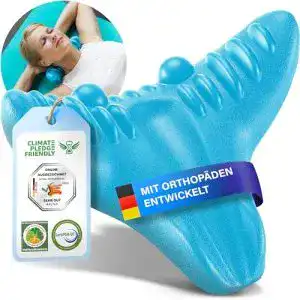 Nackenstrecker Healthfix mit deutscher Anleitung zur Schmerzlinderung