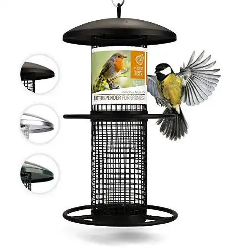 Vogelfutterspender Wildtier Herz, 26 cm für Erdnussfutter