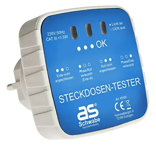 Steckdosentester AS von Schwabe Anschluss-Prüfstecker für 230 V