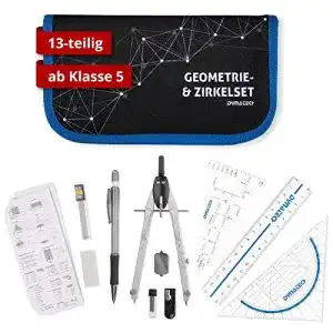 DynaTech Geometrieset 12-teilig mit Zirkel und Geodreieck