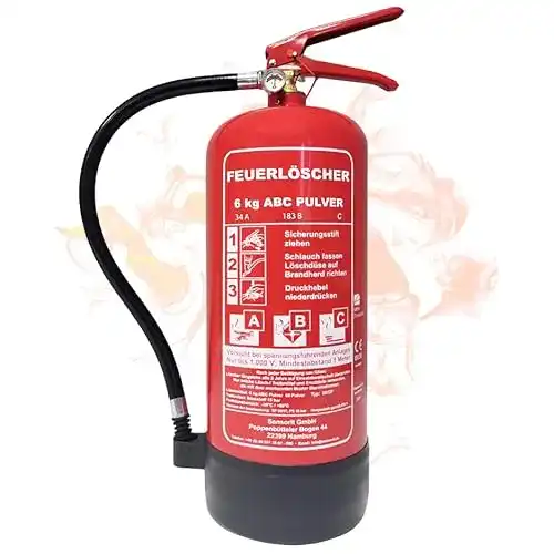 Feuerlöscher 6 kg Sensorit Pulverlöscher mit Halterung und Prüfschild