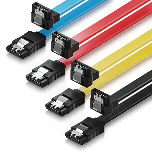 deleyCON SATA III Kabel 4x 50cm S-ATA 3 Datenkabel für HDD und SSD