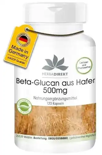 Beta-Glucan Kapseln aus Hafer 500mg – 120 Stück – Vegan
