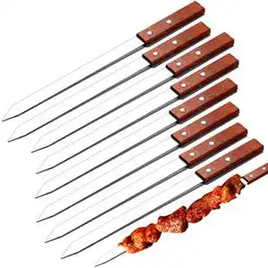 Adana-Spieß Qinglee Grillspieße aus Edelstahl, 8 Stück flach