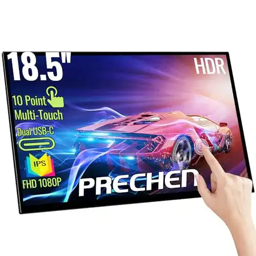 Touchscreen Monitor tragbar 18,5 Zoll FHD 1080P mit USB und HDMI